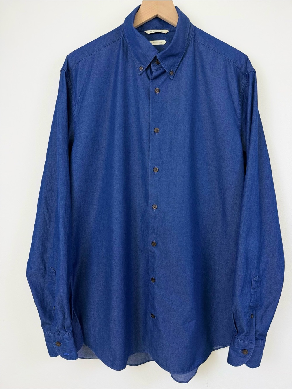Suitsupply Men’s XL Blue Egyptian Cotton Slim Fit Button Down Shirt Size 44